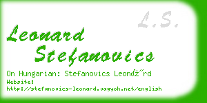 leonard stefanovics business card